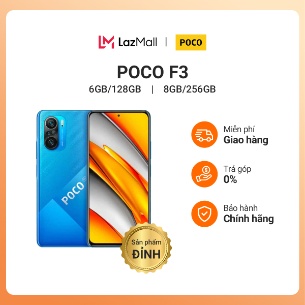 Điện thoại POCO F3 (6GB/128GB 8GB/256GB)-Hàng chính hãng DGW-Bảo hành 18 tháng-Trả góp 0%