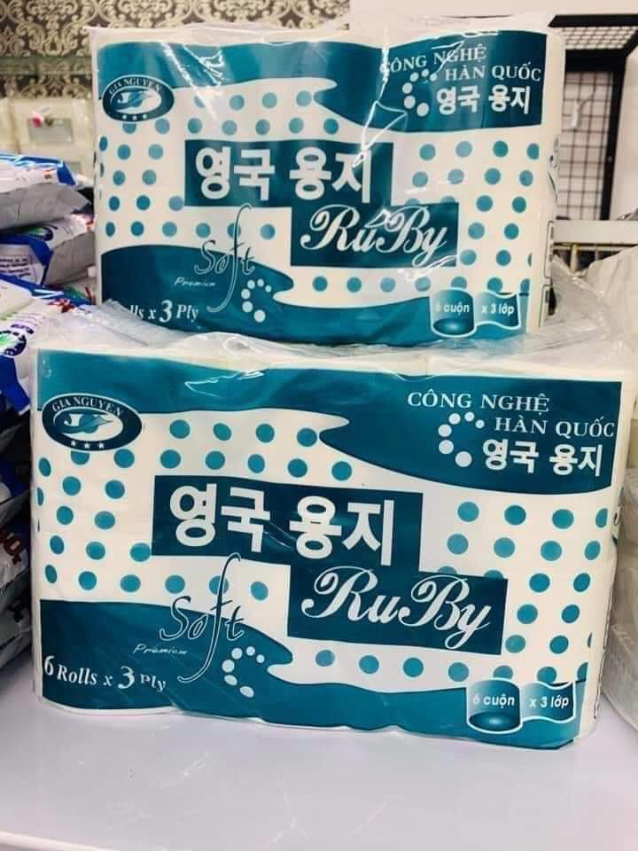 Giấy cuộn không lõi cao cấp RUBY hàn quốc (1 lốc 6 cuộn)