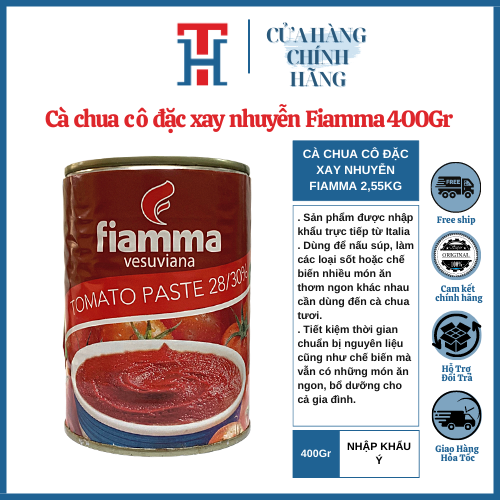 [Hộp 400Gr] Cà Chua Cô Đặc Tomato Paste Fiamma Nhập Khẩu Ý