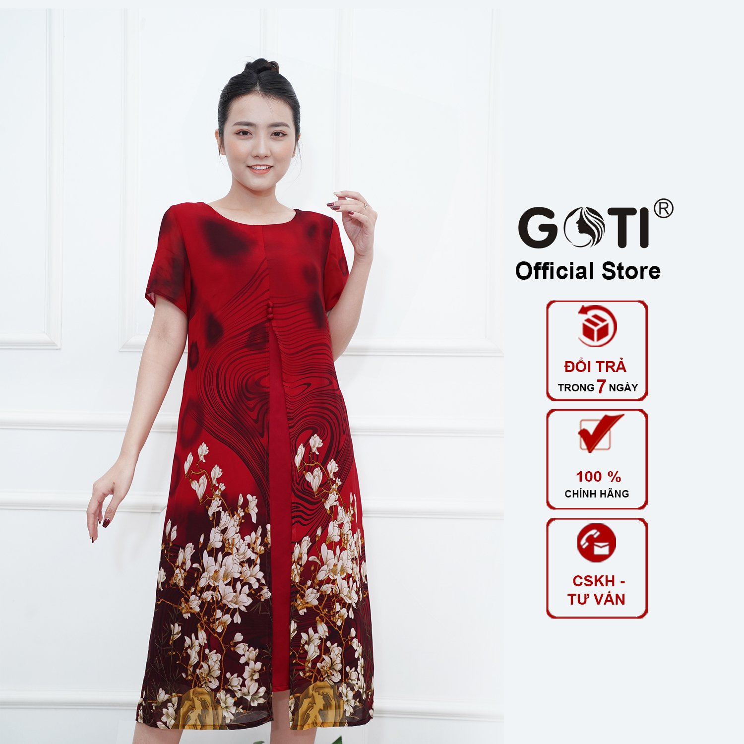Đầm Suông Trung Niên Kiểu Đầm Suông BigSize In Hoa Lá Cột Eo  THỜI TRANG TRUNG  NIÊN NỮ GOTI 3304 giá rẻ nhất tháng 72023