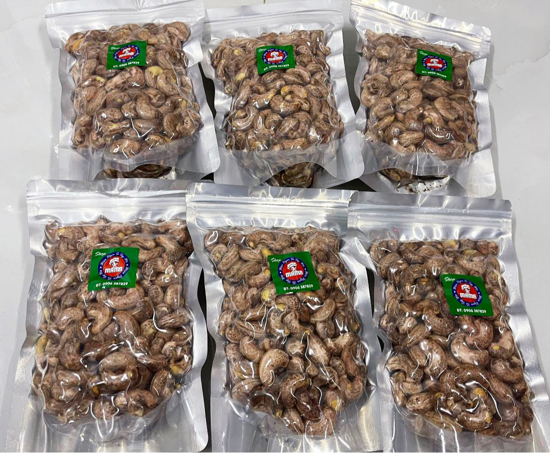 Túi 500gr Hạt điều nguyên vỏ lụa rang muối cao cấp