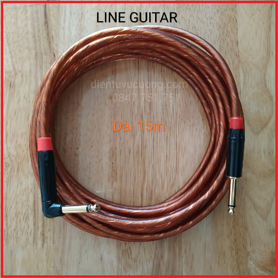 [HCM]Dây Line Kết Nối Cho Đàn Guitar ( Nâu 15m )