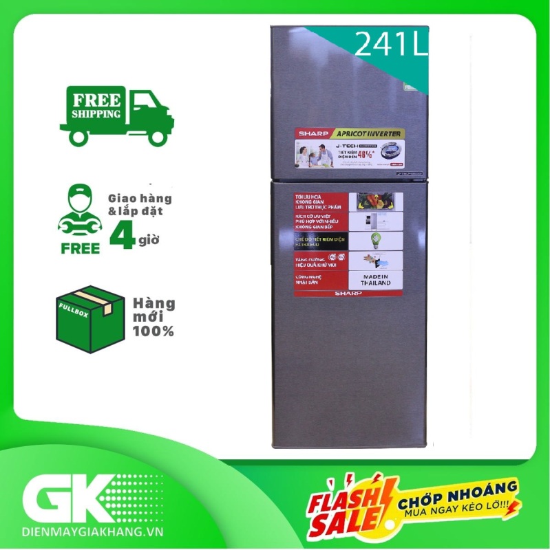 Tủ lạnh Sharp SJ-X251E-DS 241 lít Inverter