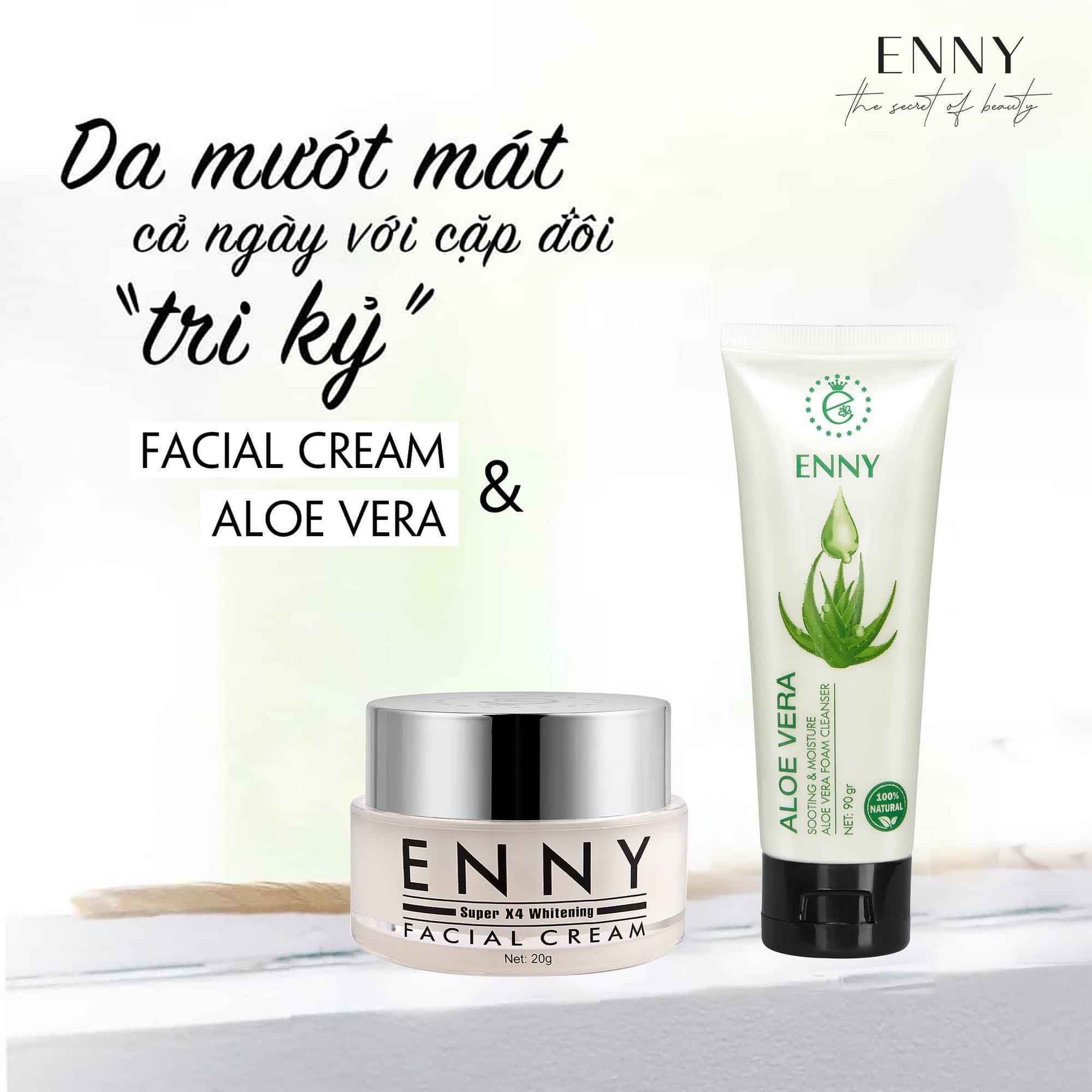 Combo Face Enny X4 Kèm sữa rửa mặt Enny lớn