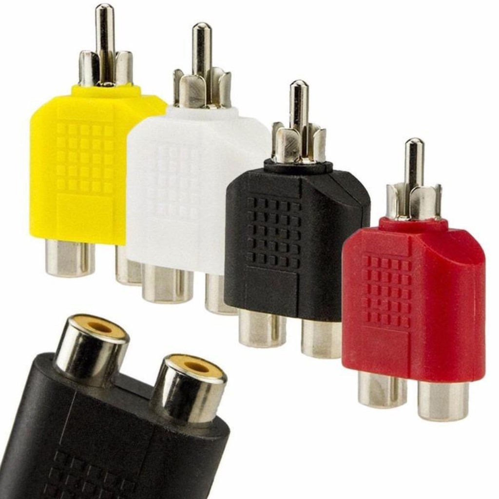 Đầu chia jack loa hoa sen AV 1 ra 2