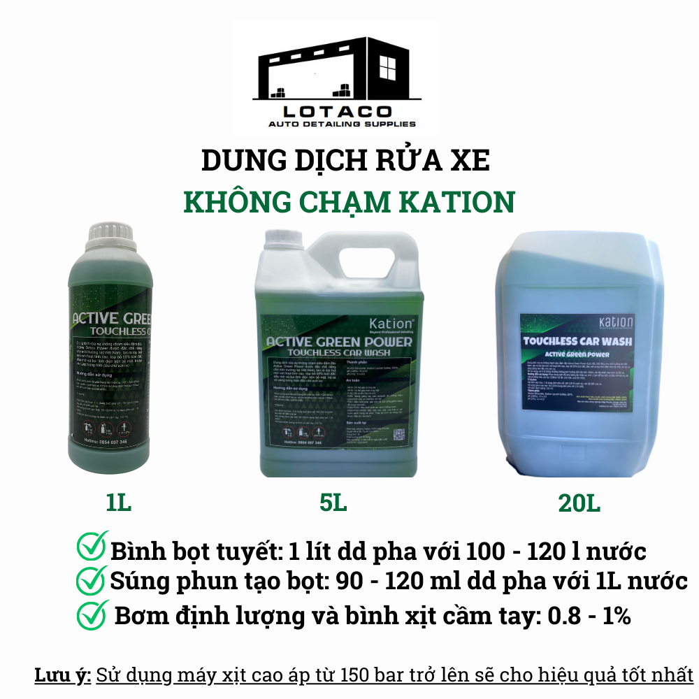 Dung dịch rửa xe không chạm Kation - can 5L