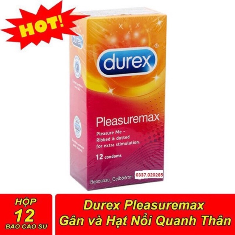 12 Bao Cao Su Durex Pleasuremax ( Có Gai ) nhập khẩu