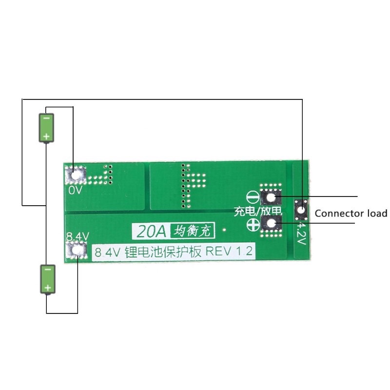 Mạch bảo vệ Pin Lithium 2S cân bằng 8.4V 20A