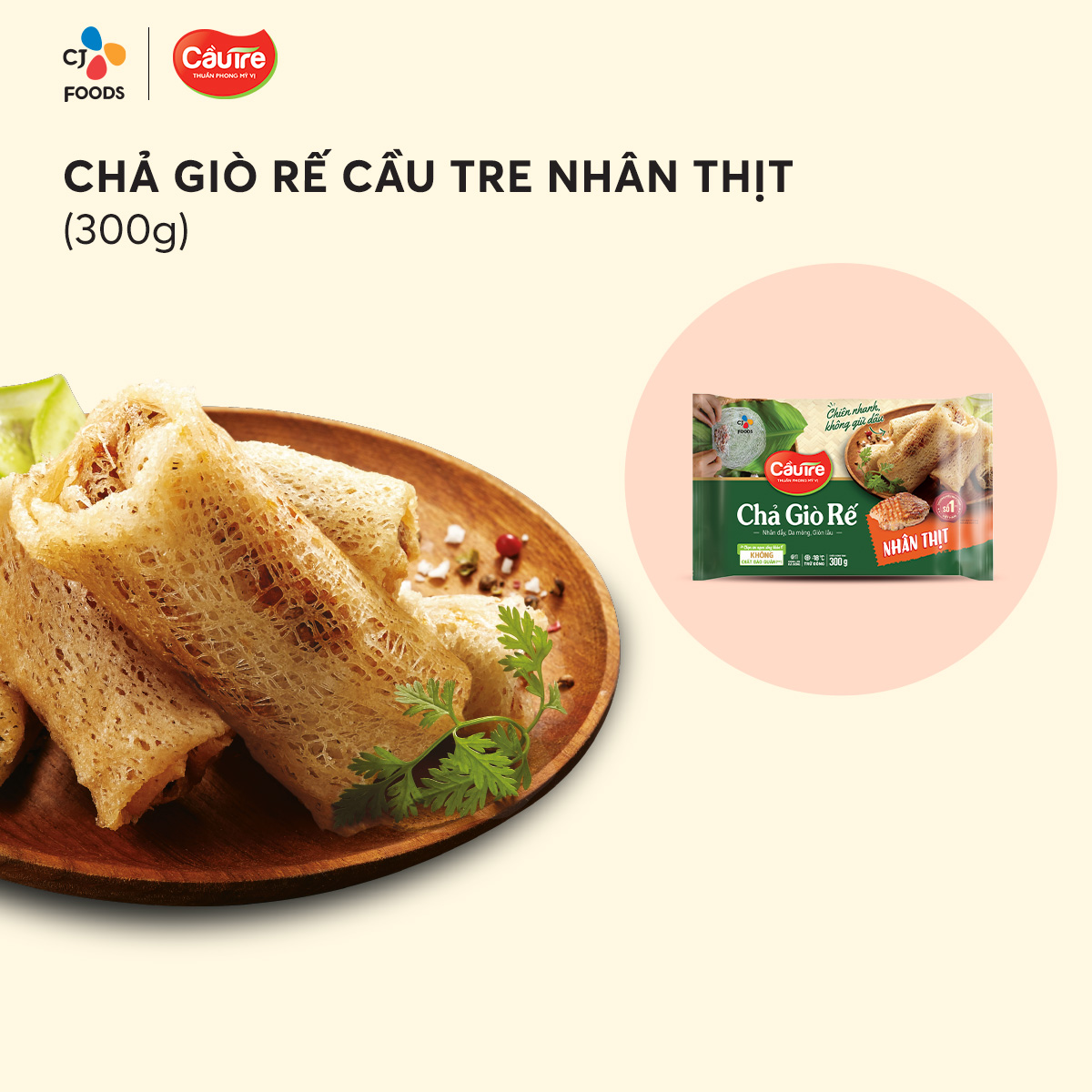 [Hỏa tốc] Chả giò rế Cầu Tre 500g (nhân Chay/ nhân Hải sản/nhân Thịt)