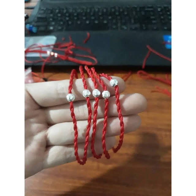 Sợi Chỉ Đỏ May Mắn Mix Bi Bạc Ta