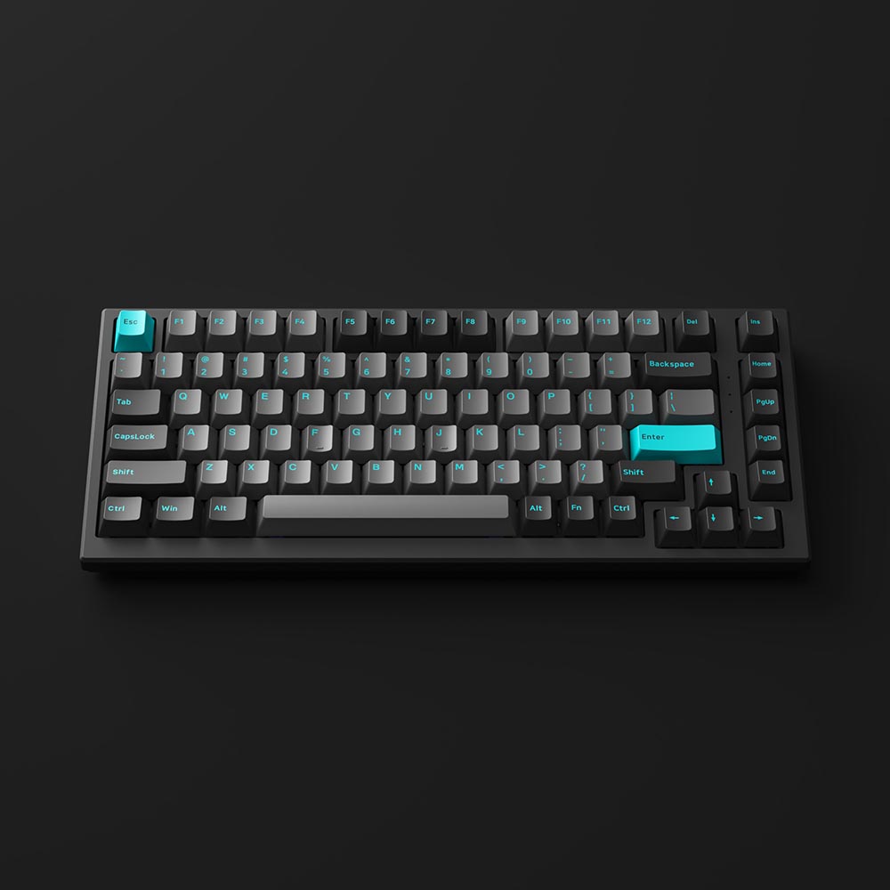 Bàn phím cơ MonsGeek MG75 Black & Cyan - Hàng Chính Hãng