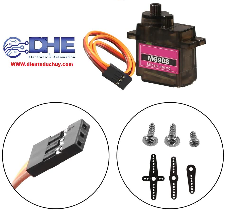 ĐỘNG CƠ RC SERVO MG90S, ĐIỆN ÁP 5V (BẰNG KÍCH THƯỚC VỚI SG90)