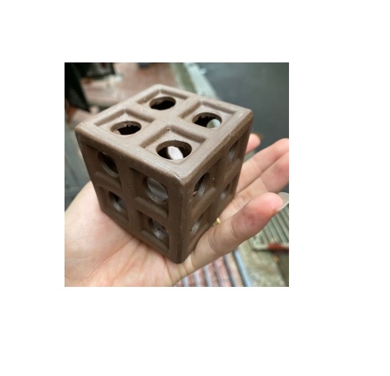 Gốm vuông nhiều lỗ đồ chơi cho cá, tôm, tép