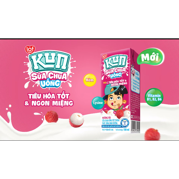 Lốc 4 hộp Sữa chua uống Kun 110ml