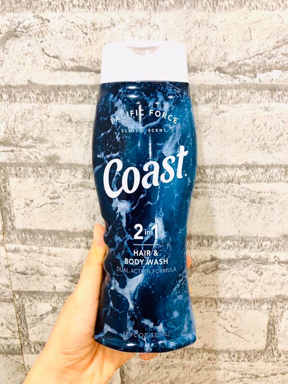 Sữa Tắm Gội Cho Nam Coast Classic Pacific Force Scent 532ml