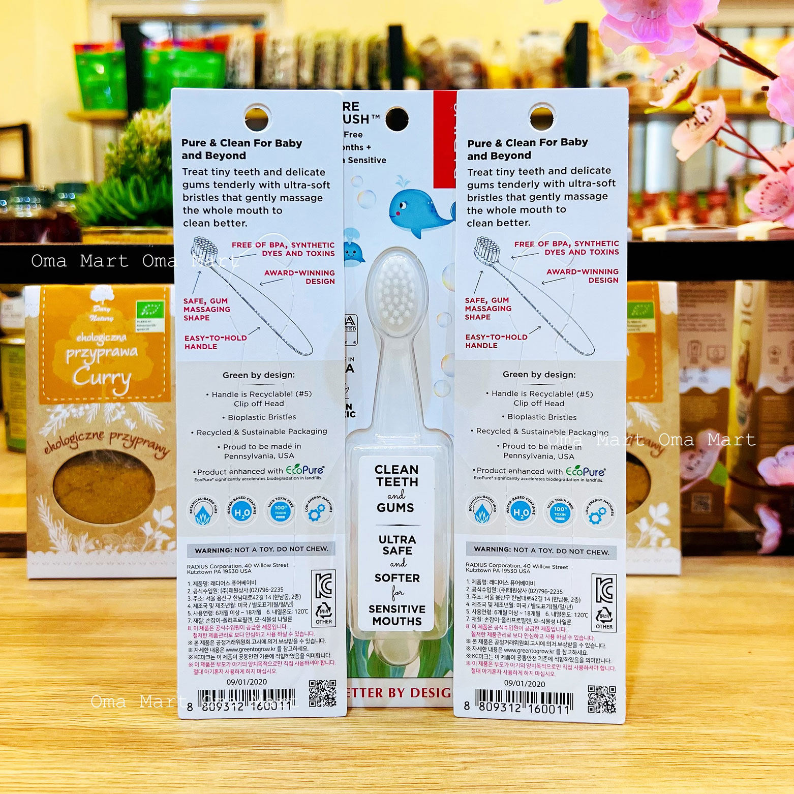 Toothbrush for baby organic radius-American (6m - 18m - 36m)