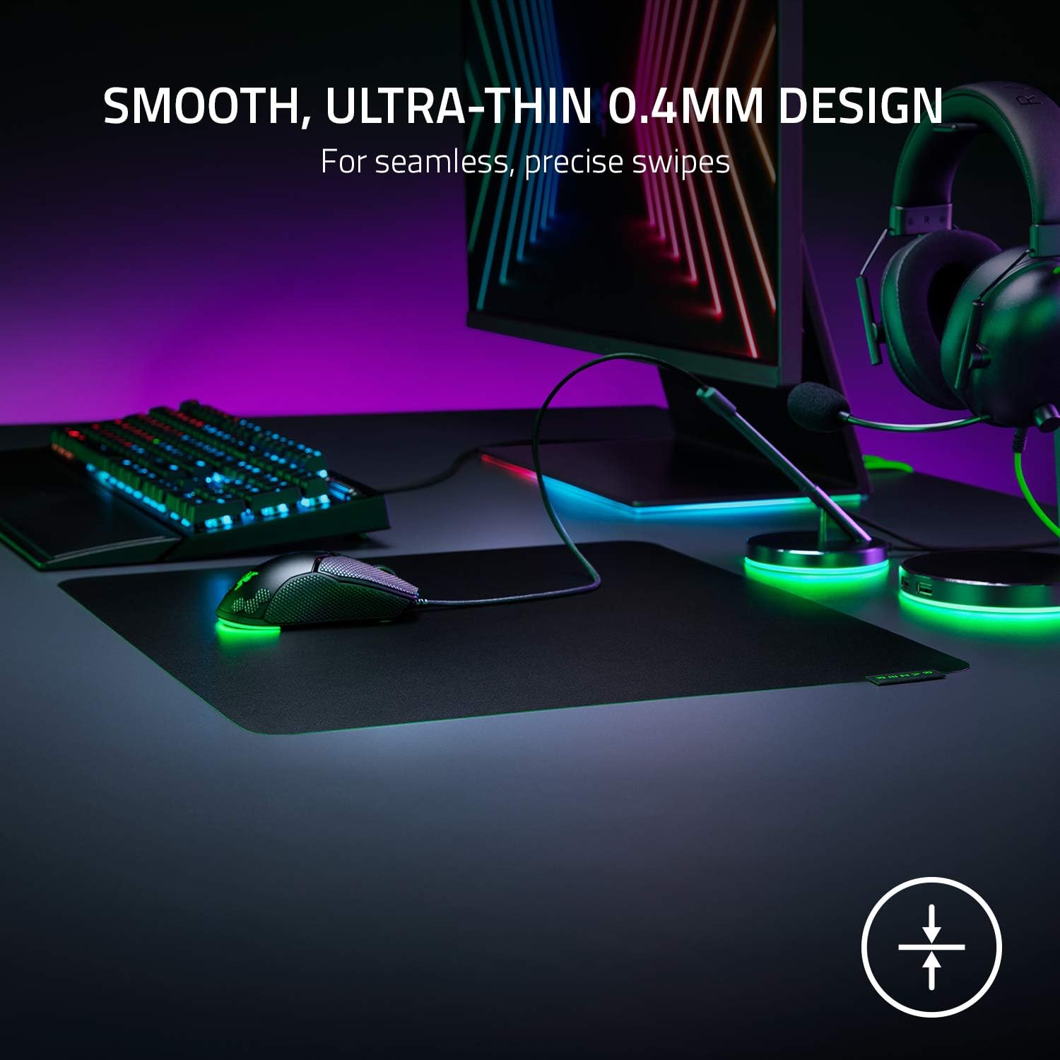 Razer Sphex V3 - Ultra-thin gaming mouse mat (Tấm lót chuột) | Ultra-Thin Gaming Mouse Pad | Ultra-Thin Form Factor | Tough Polycarbonate Build | Adhesive Base