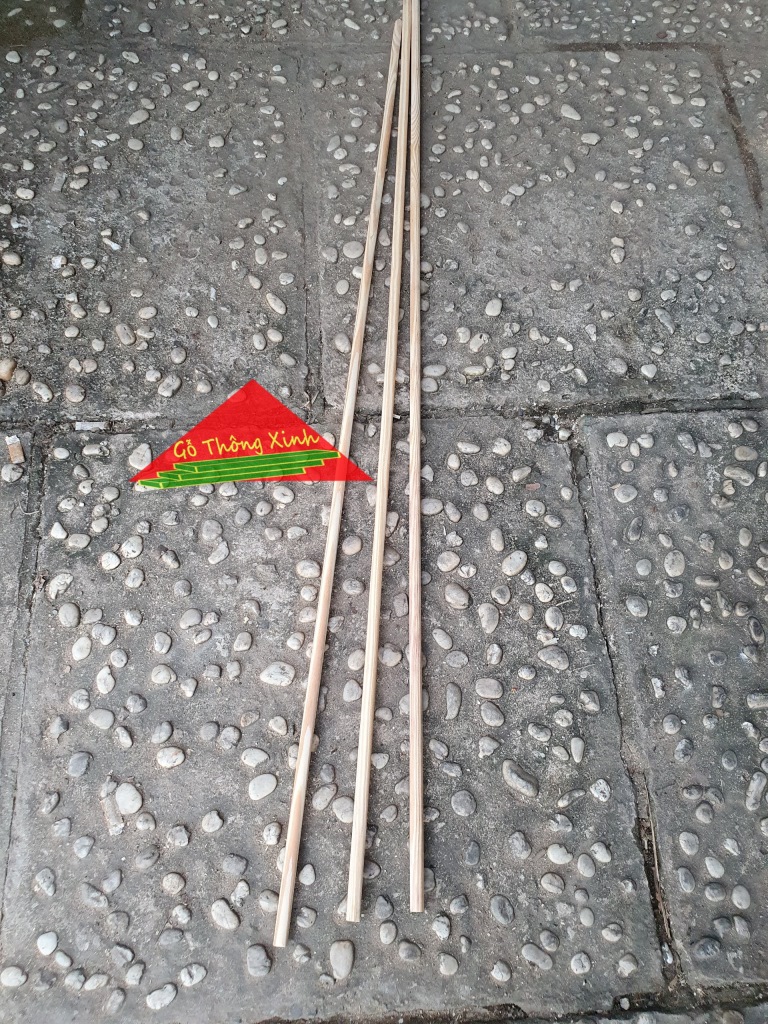 Bó 3 thanh gỗ thông tròn phi 1cm, dài 1m dùng trang trí, làm decorde, macrame, chế đồ