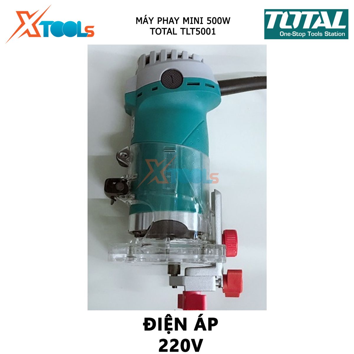 Máy phay mini đa năng  TOTAL TLT5001 Máy phay mini cầm tay có điện thế220-240V Công suất 500W, Tốc độ: 3500rpm, 6.3mm and 1/4" XTOOLs