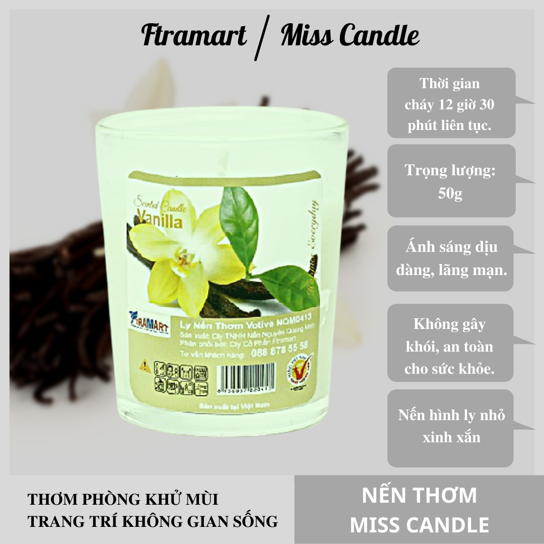 Scented Candle bedroom Cup votive Miss candle ftramart NQM0413 vanilla (vanilla flavor) candle relax use home decoration door