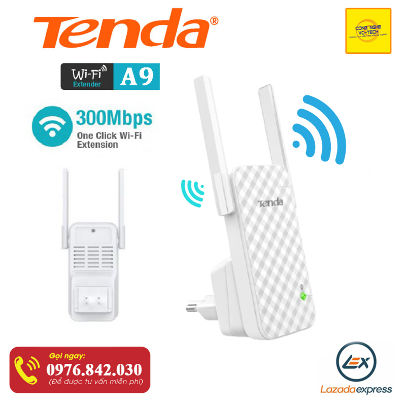 Bảng giá Bộ Kích Sóng Wifi Repeater 300Mbps Tenda A9 | Hàng chính hãng bảo hành 12 tháng Phong Vũ
