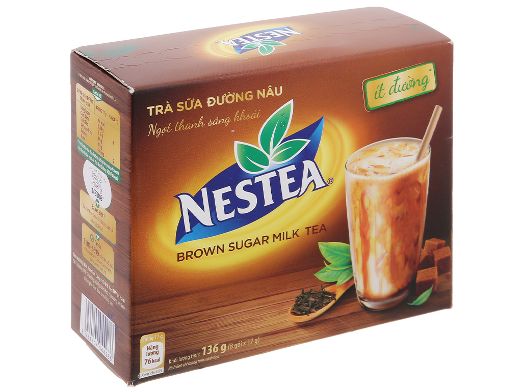 Trà sữa đường nâu nestea ít đường hộp 136g - 44286