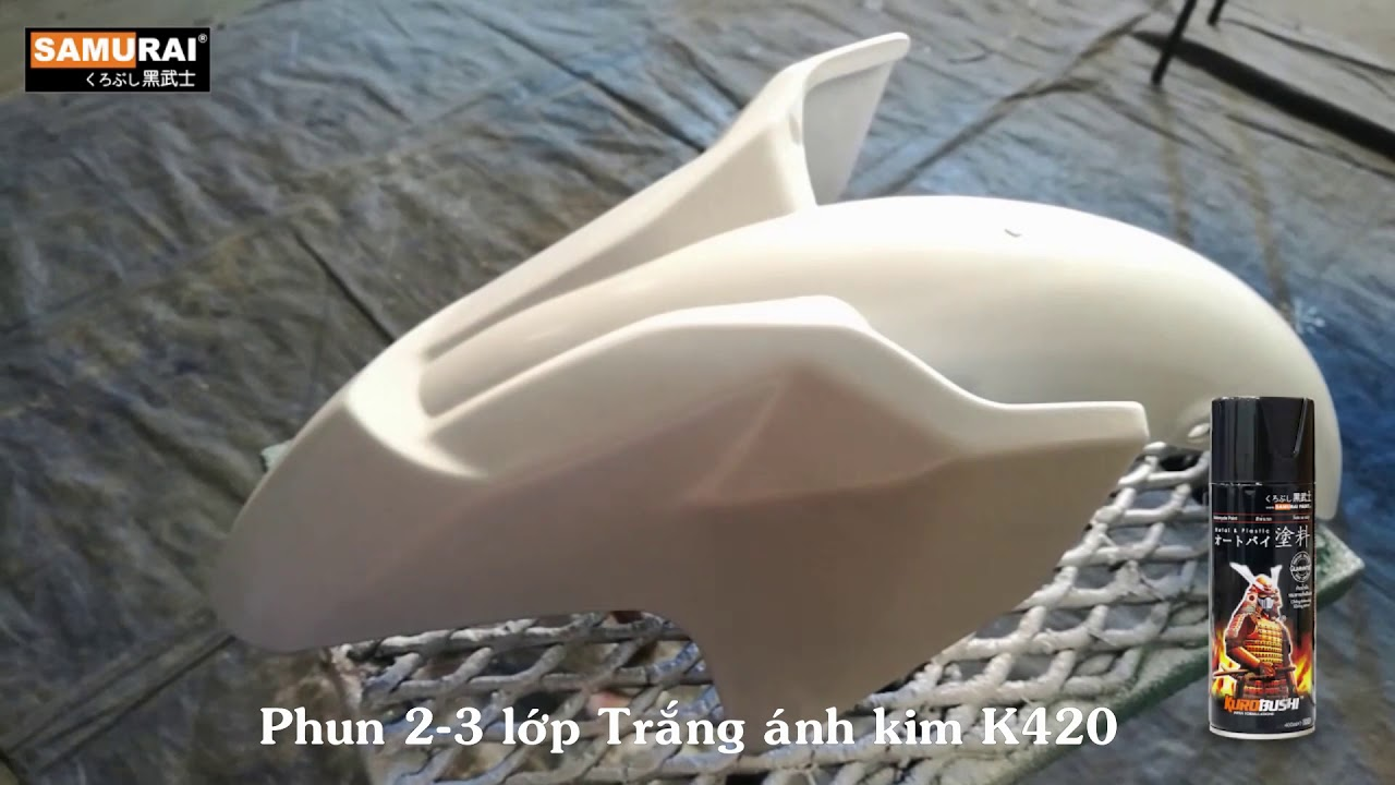 Combo sơn xịt Samurai màu trắng ngọc trai K420