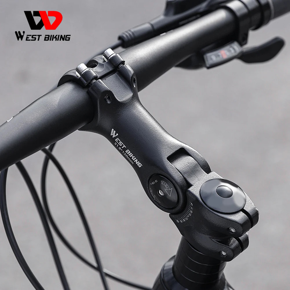WEST BIKING Bike Stem Adjustable Angle Handlebar Riser Extension Adapter Easy Installation Road Mountain Bicycle Accessories