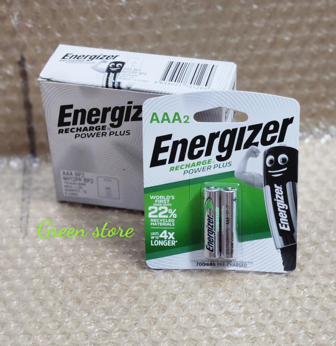 Vỉ 2 viên pin sạc AAA Energizer Recharge Power Plus 700mAh 1.2V - Made in Japan