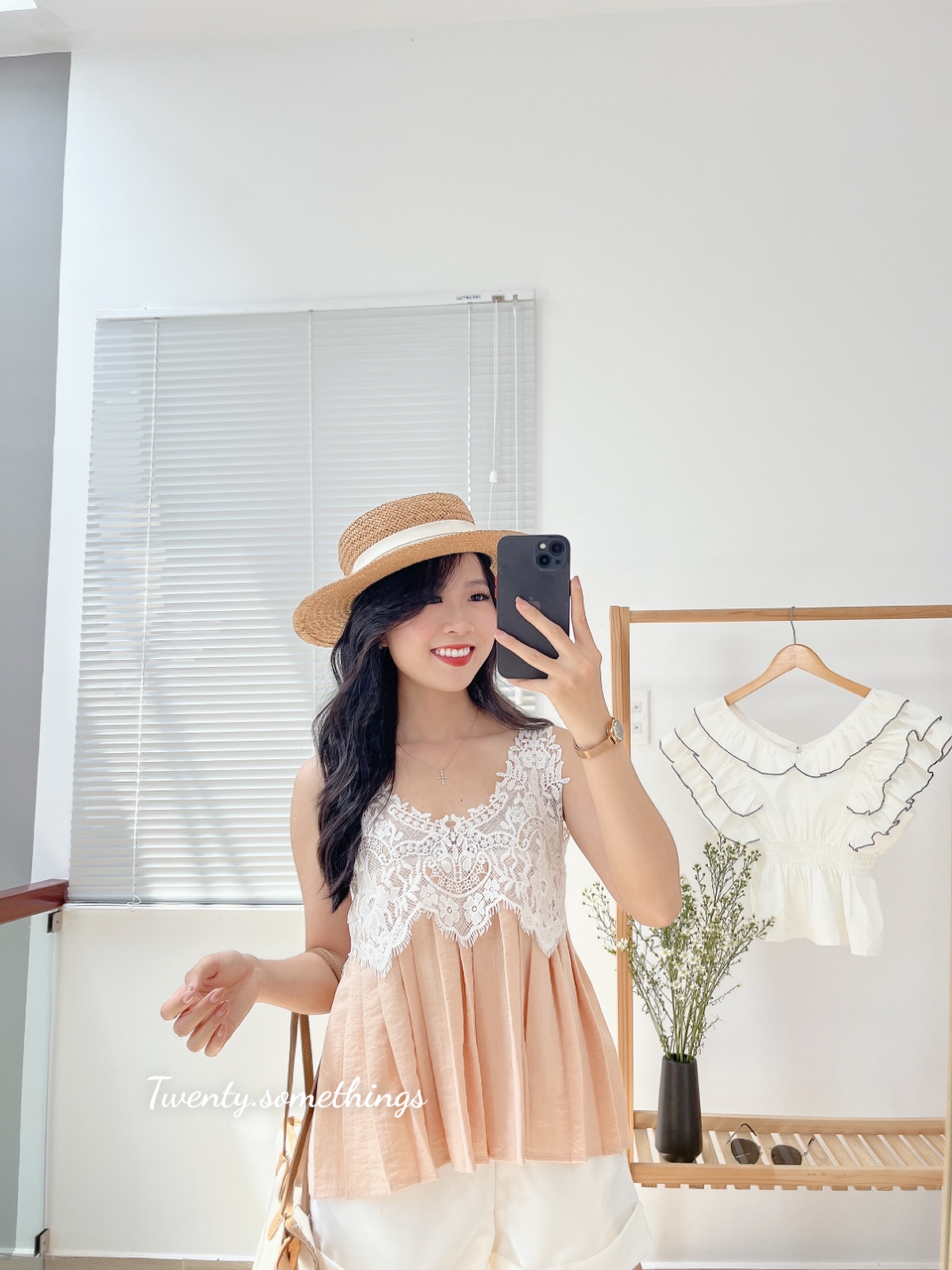 Áo Sát Nách Xếp Ly Phối Ren (ảnh thật/video/sẵn)