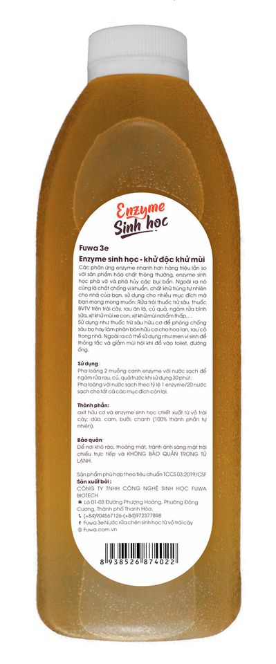 Nước Ngâm Rửa Thực Phẩm FUWA 3E -  Enzyme Sinh Học (1 lít)
