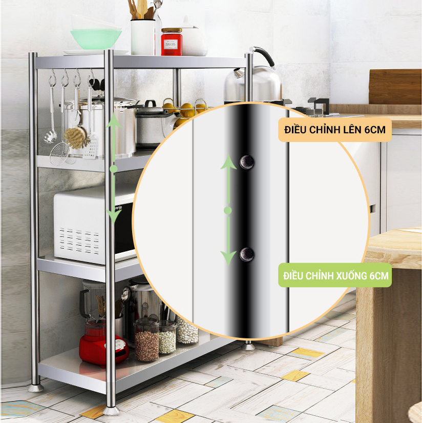 𝐑𝐨̣̂𝐧𝐠 40/𝟔𝟎𝐜𝐦/𝟖𝟎𝐜𝐦 - Kệ để đồ bếp Inox 304 (Để nồi cơm điện, lò vi sóng, lò nướng, gia vị...)