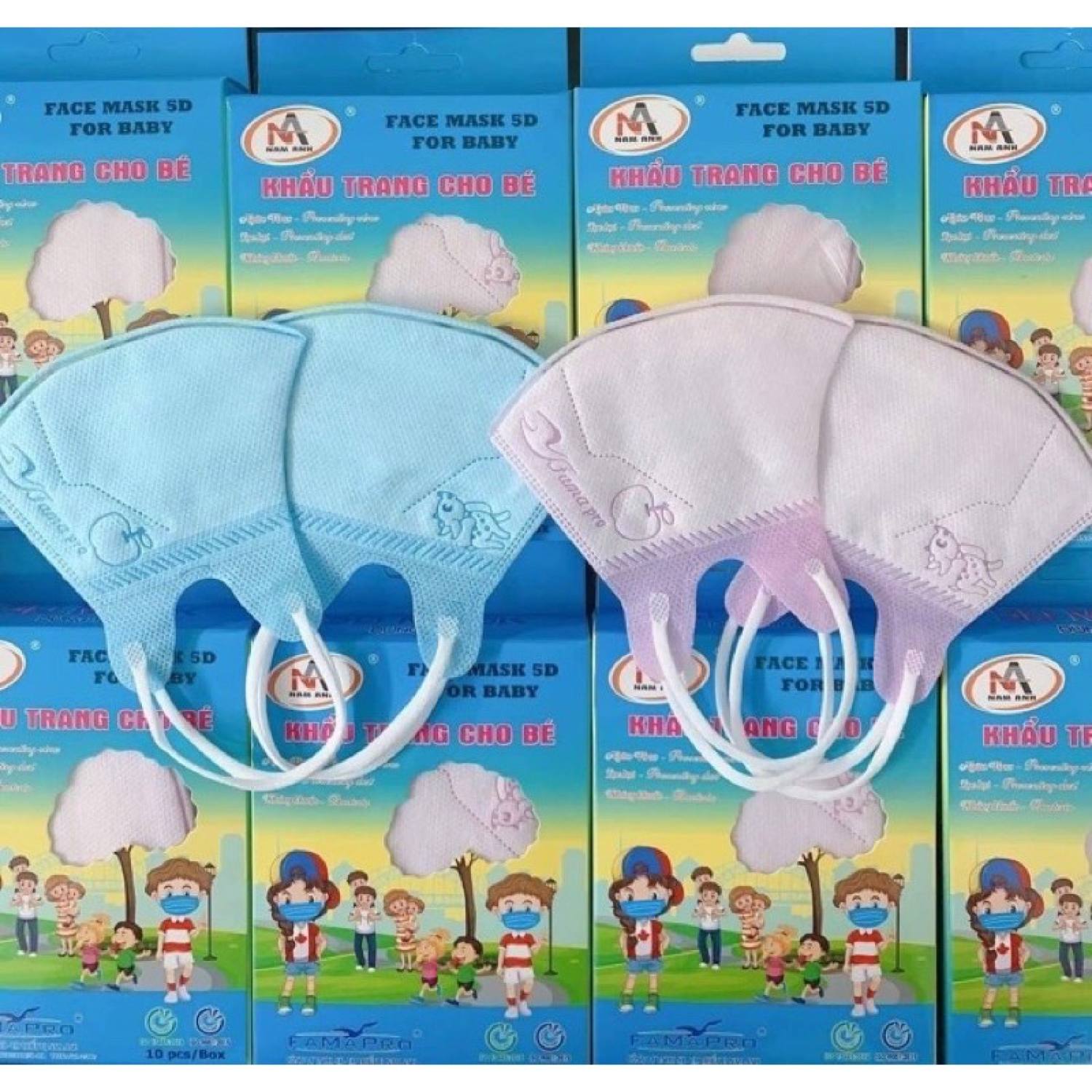 Khẩu trang cho bé 5d mask hộp 10 cái - khẩu trang trẻ em