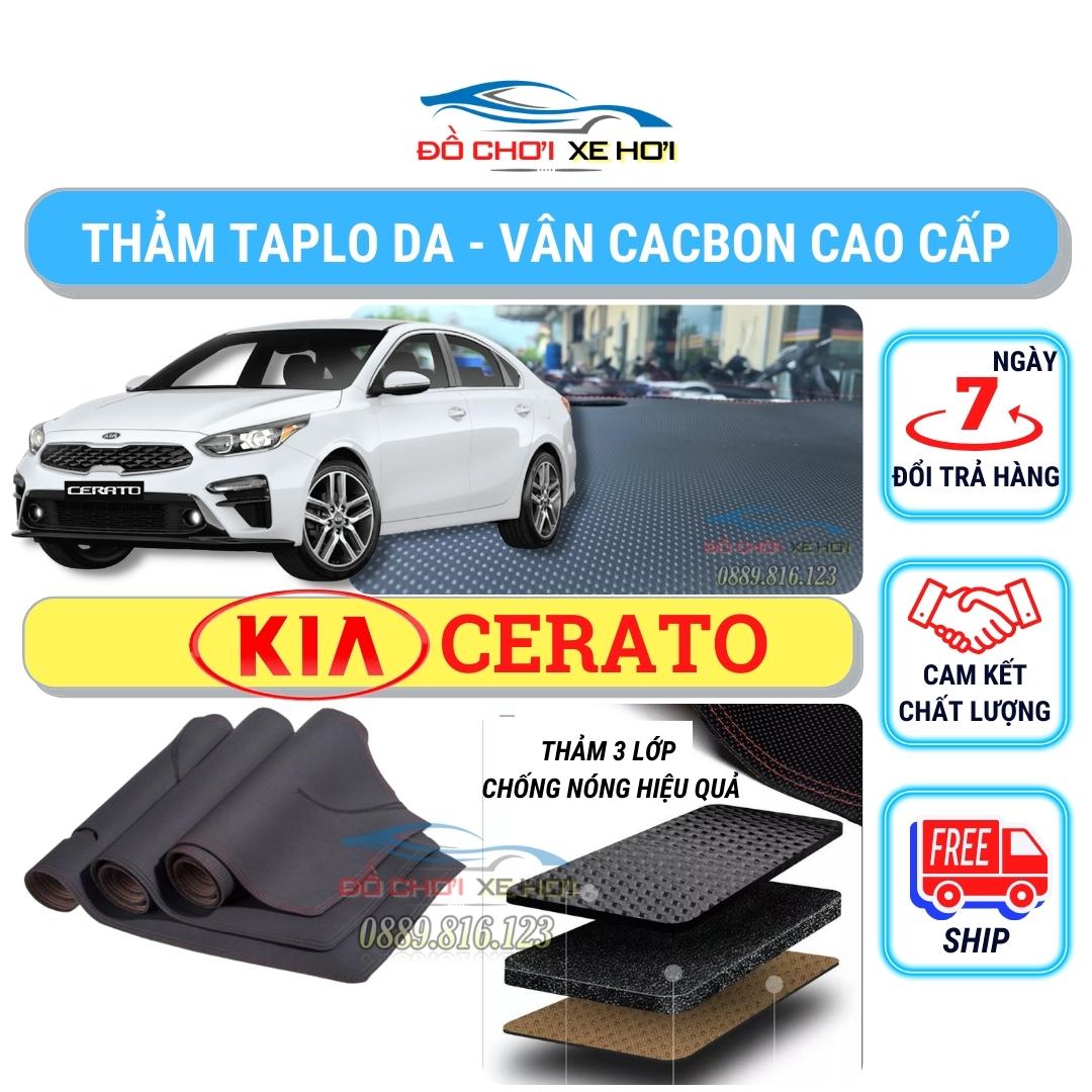 Thảm phủ taplo da xe Kia Cerato 2019 , thảm taplo da vân cacbon