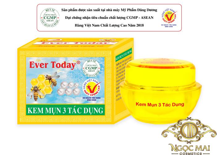 Kem mụn 3 tác dụng mỹ phẩm ever today xóa thâm liền sẹo 6g