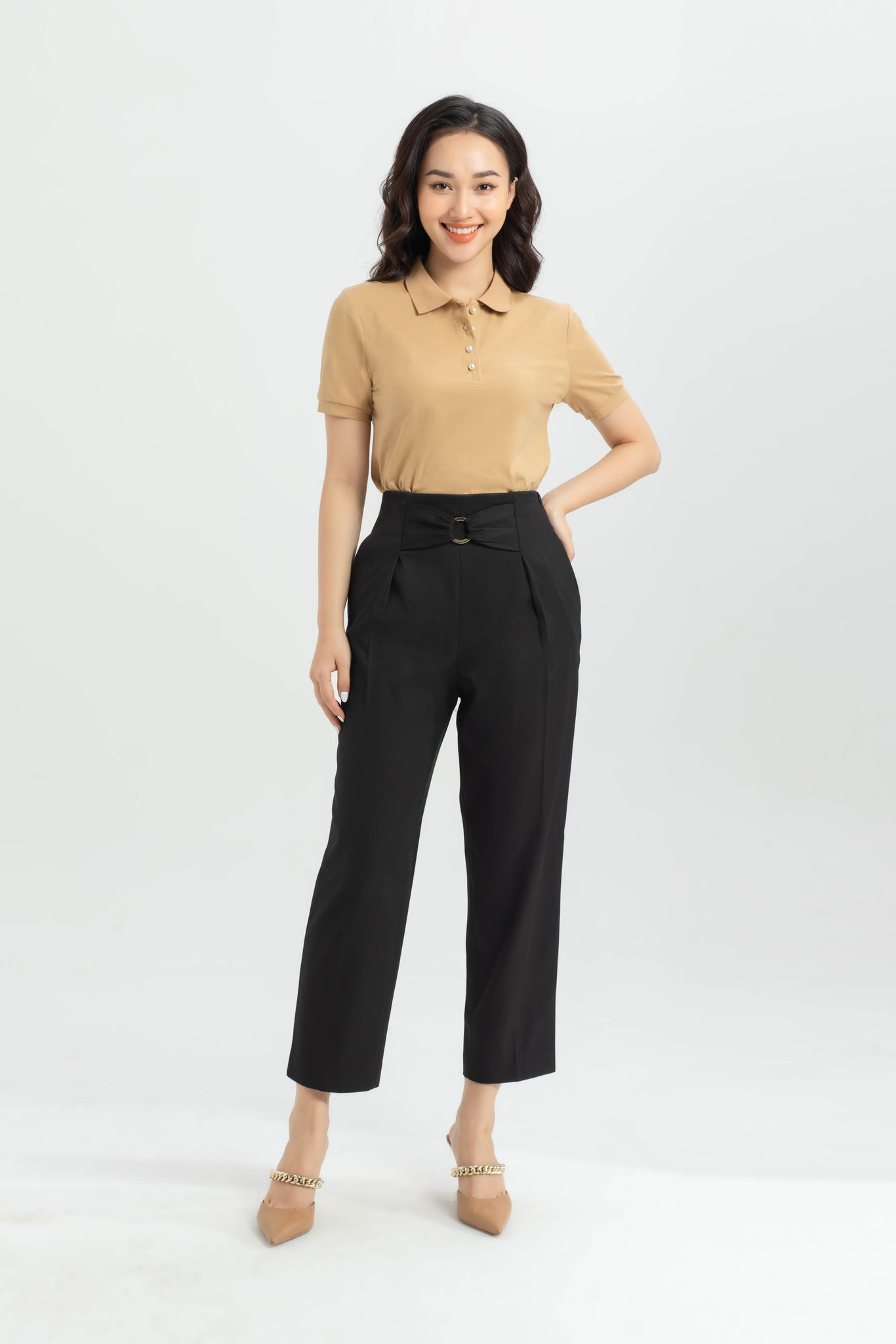 Áo Thun nữ Trơn Cổ Đức IVY moda MS 57P0154