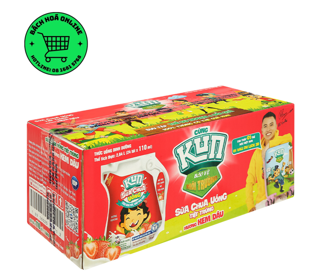 Sữa trái cây túi Kun thùng 24 túi X 110ml (có mix mùi) tặng khuôn kem