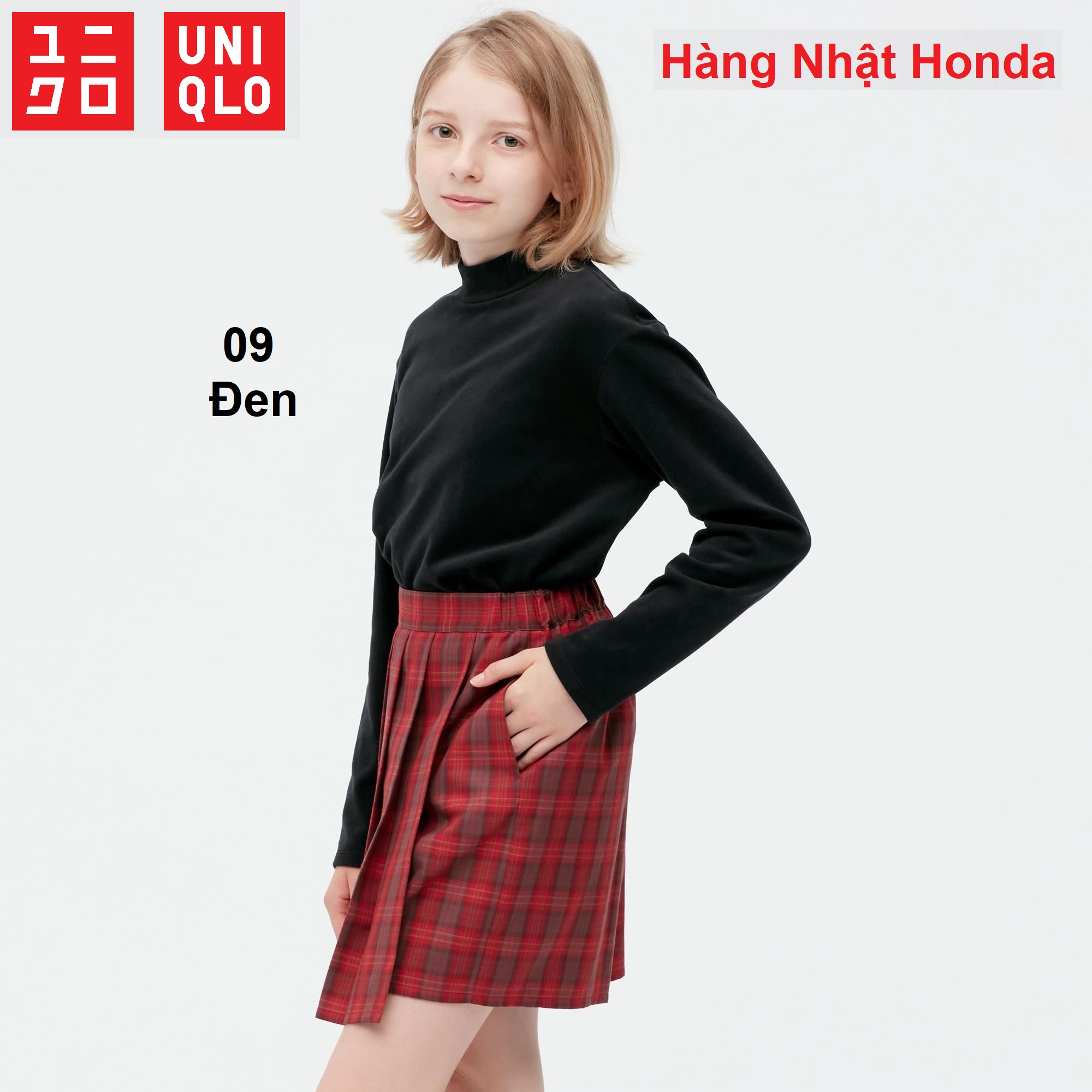 [Auth Uniqlo] Áo Nỉ Dạ Lông Cừu Cao Cổ Trẻ Em - Tag Nhật