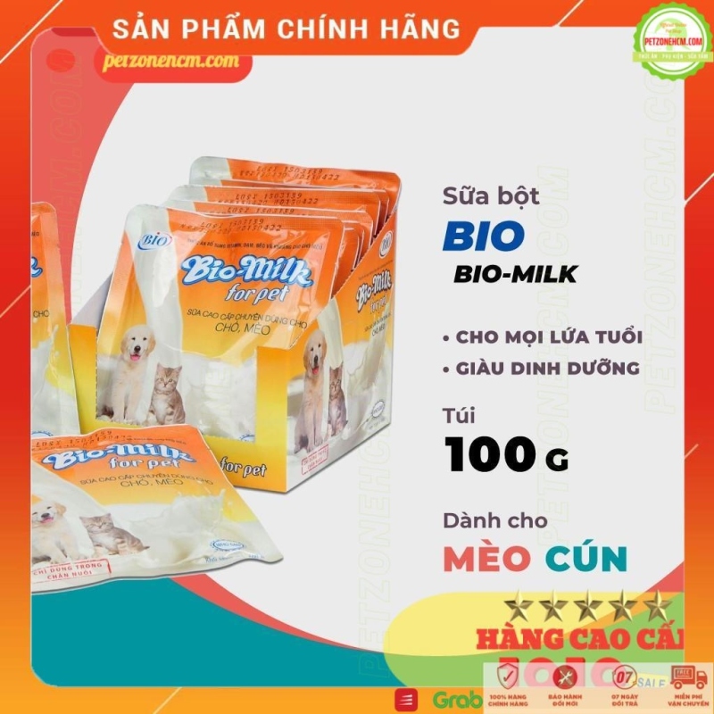 ☑◑❈ vn017 [ Giao hàng nhanh ] Sữa cho chó mèo Bio Milk for pet 100gr 💋 FREESHIP 💋 Sữa cao cấp dùng cho chó mèo   PetzoneHCM