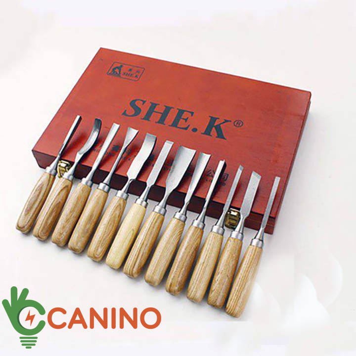 Bộ 12 cây đục, tiện gỗ cao cấp bản lớn
