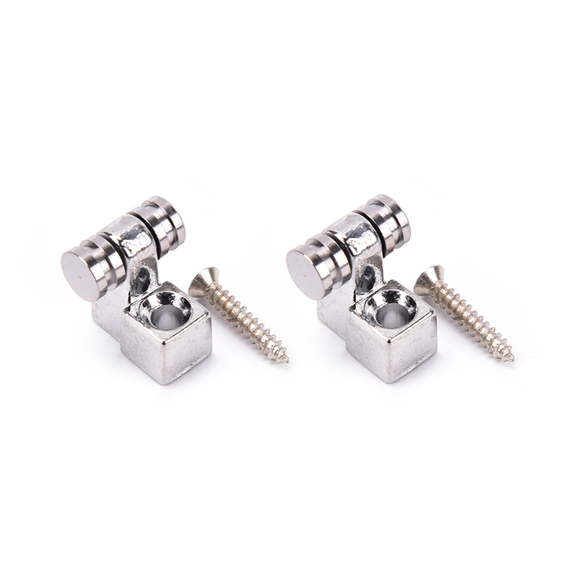 Qin795 2 miếng giữ dây Con lăn hướng dẫn gắn cây cho guitar điện màu bạc