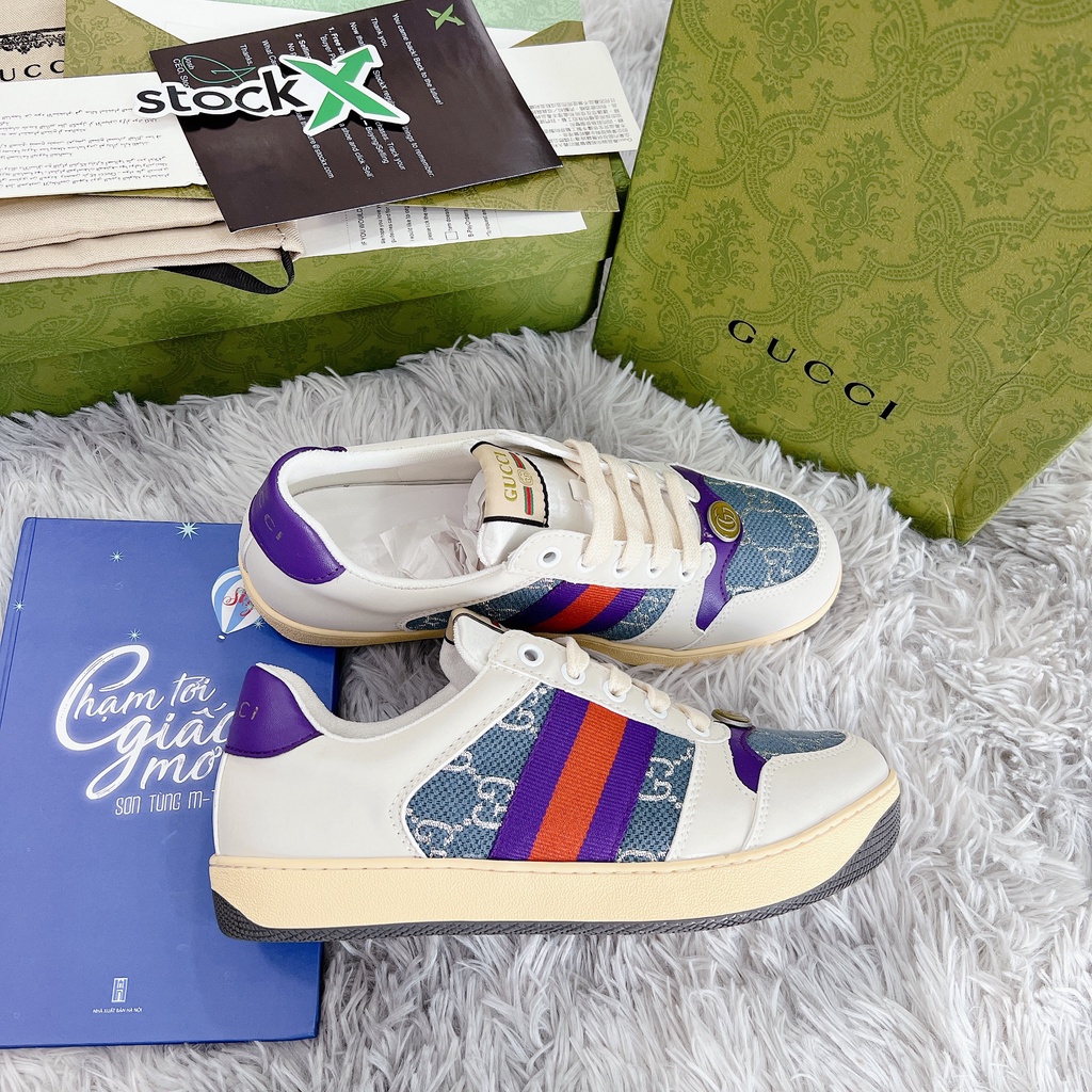 (FREESHIP+ QUÀ TẶNG)Giày Sneaker  GUCCI ST TÍM BẢN XỊN   [FREESHIP+ẢNH THẬT]  [Full Box] D&P HÀNG SIÊU CẤP