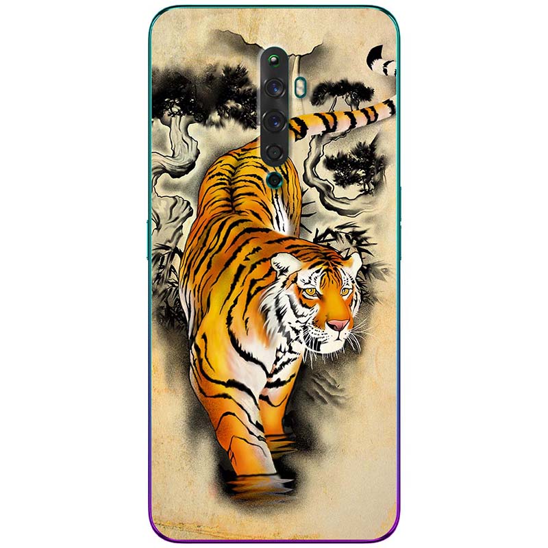 Ốp lưng dành cho oppo reno2 f mẫu cọp tranh vẽ