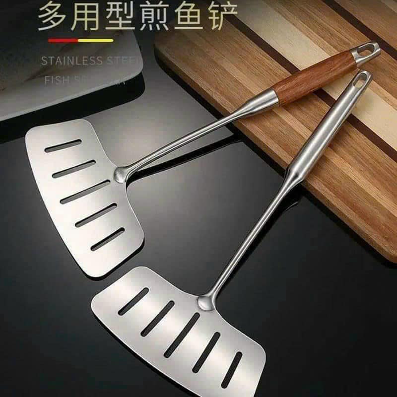 Xẻng chiên cá, xẻng lật đồ ăn size to, loại đẹp inox dày dặn