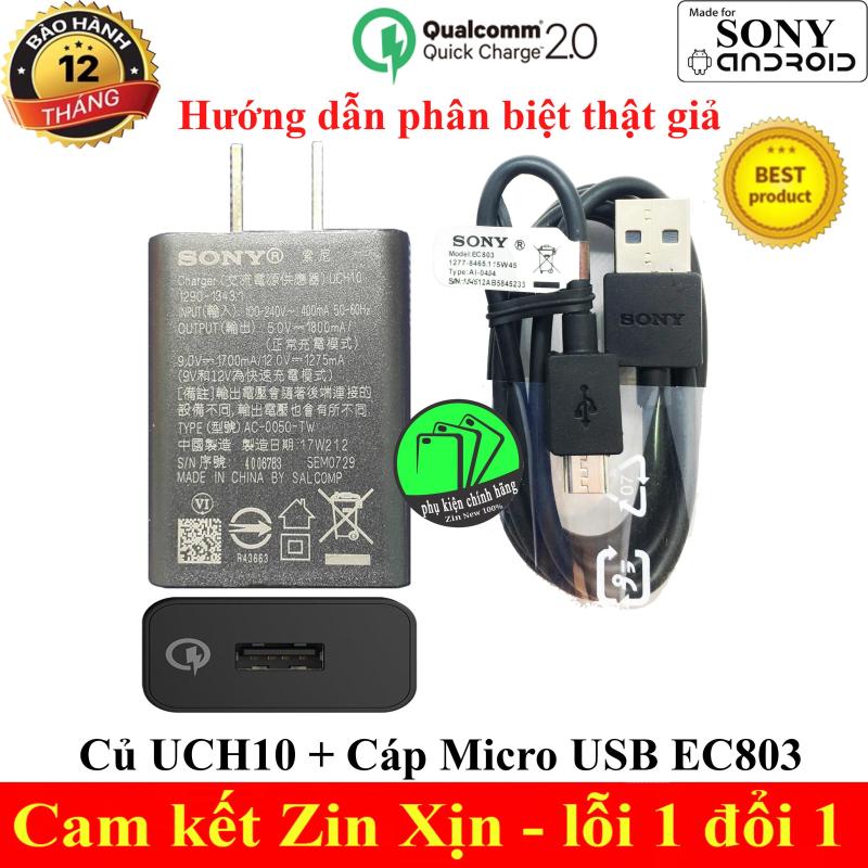 Giá Củ sạc và Cáp sạc nhanh (Quick Charger 2.0) Zin UCH10 dành cho Sony Z3 Z4 Z5 - Cam kết Chuẩn Zin Xịn