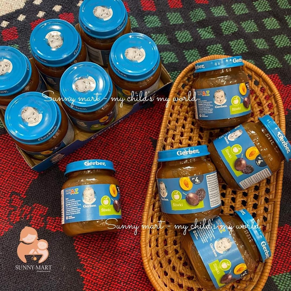 Mận đen nghiền gerber 125g cho bé từ 4m+