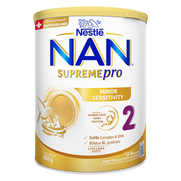 Nan Supreme Pro Swiss Milk Powder No. 2 Can 800g (Random Delivery Model with Green or White Lid)