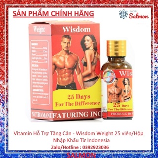 Combo 2 Hộp Vitamin Uống Hỗ Trợ Tăng Cân Wisdom Weight Hộp 25 Viên - Nhập Khẩu Từ Indonesia thumbnail
