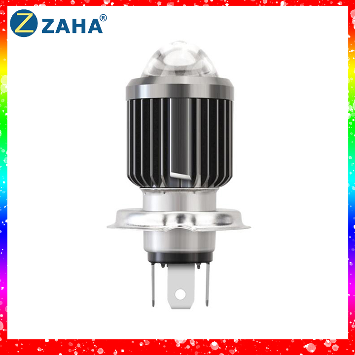 [HCM]Đèn pha led xe máy H4 bi cầu cos vàng pha trắng