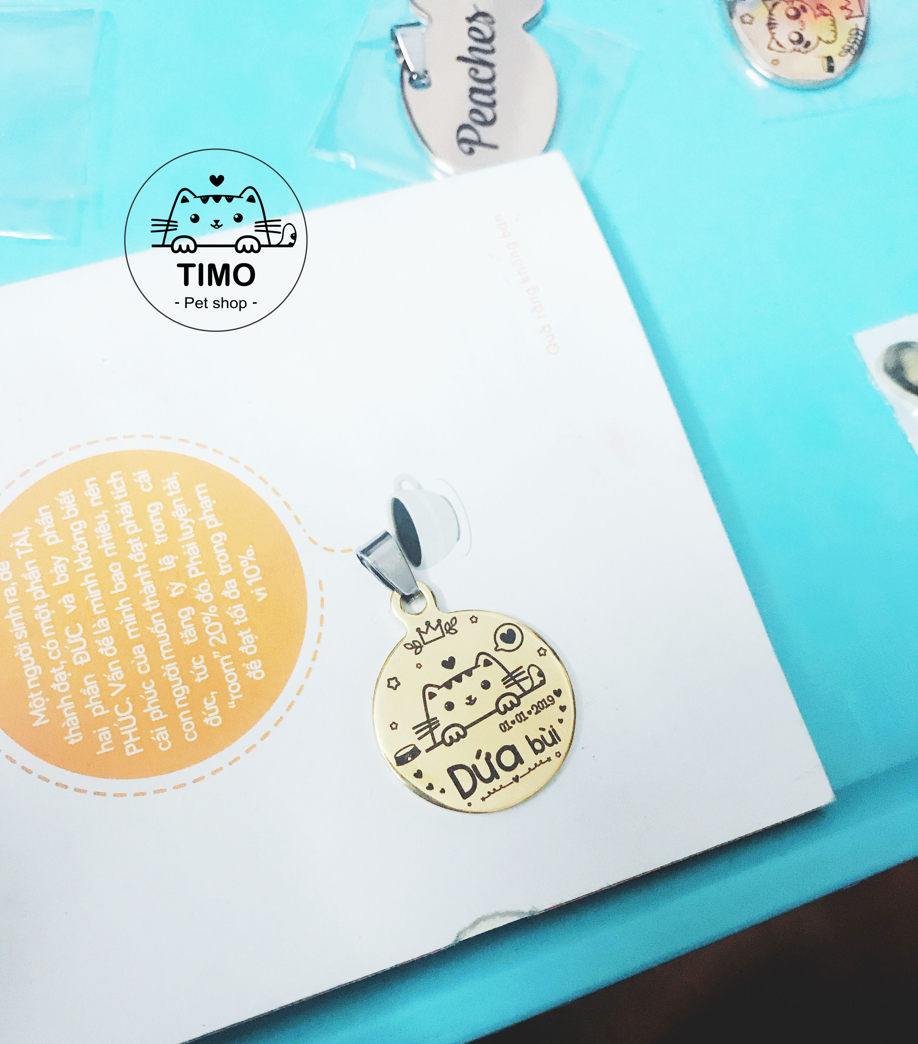 Thẻ tên Thú cưng - Inox (Tặng kèm chuông)